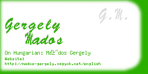 gergely mados business card